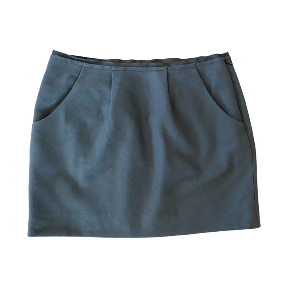 J. Crew Olive Green Felted Wool Mini Skirt - Picture 2 of 6